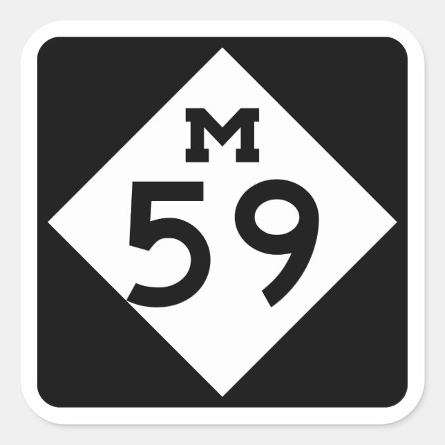 M-59 Autocollant de la place Hwy Sign Mich Highlan (Devant)