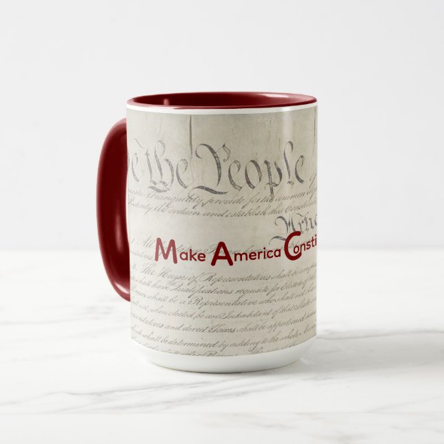 M A C A - Make America Constitutional Again! Tasse (Vorderseite Links)