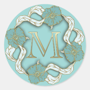 M-Aufkleber für Monogramm Runder Aufkleber