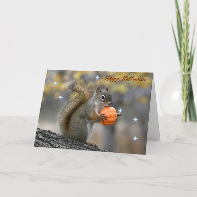 M. Bickles La carte d'Halloween écureuil (Devant)
