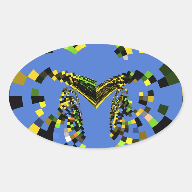 M Blau Ovaler Aufkleber (Vorderseite)