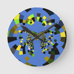 M Blau Runde Wanduhr