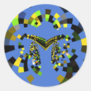 M Blau Runder Aufkleber