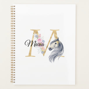 M Buchstabe personalisierter Name Monogramm mit Pf Planer