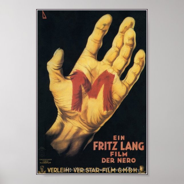 "M" Classic 1931 Horror Movie Poster (Vorne)
