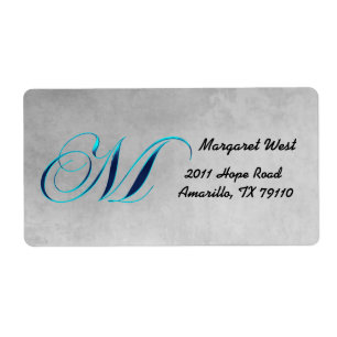 M Elegantes Monogramm-Adressetikett