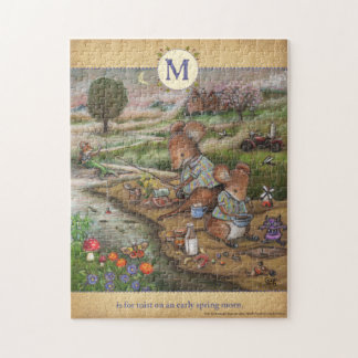 M est pour mist Cute Mouse Alphabet Puzzle