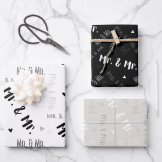 M. et M. le Mariage Envelopper des feuilles de pap