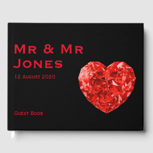 M. et M. Red Heart Mariage Livre d'invité (Personn