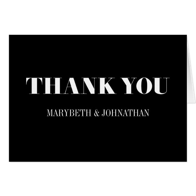 M. et Mme Bold Wedding Thank You Card (Devant Horizontal)