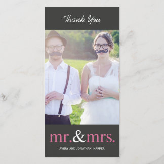 M. ET MME. Cartes de Merci mariage - Gris