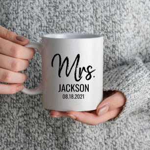 M. et Mme Coffee Couples sur mesure Mugs Mariage C
