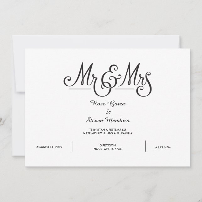 M. ET MME ELEGANT INVITATION (Devant)