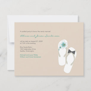 M. et Mme Flip Flops Carte de Réception de Mariage