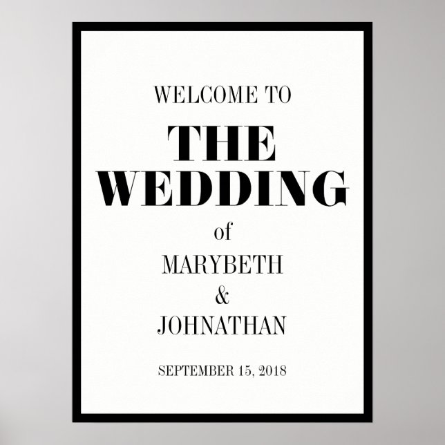 M. et Mme Modern Bold Mariage Accueil Poster (Devant)