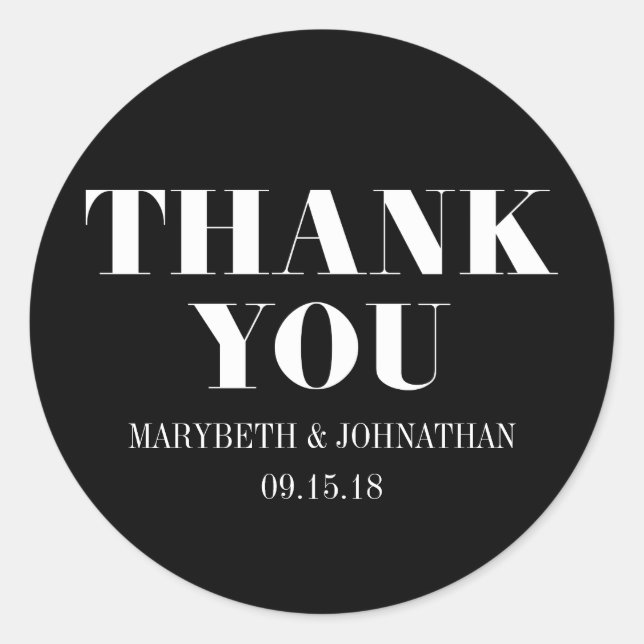 M. et Mme Modern Bold Mariage Sticker (Devant)