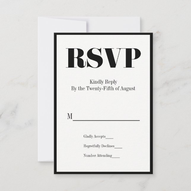 M. et Mme Modern Bold Wedding Carte RSVP (Devant)