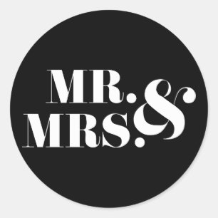 M. et Mme Modern Bold Wedding Favor Sticker