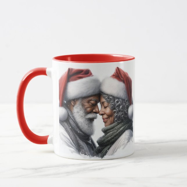 M. et Mme Père Noël African American Coffee Mug (Gauche)