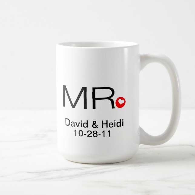 M. et Mme personnalisés Wedding Mug (Droite)