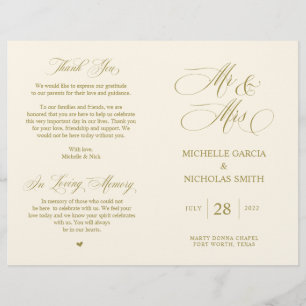 M. et Mme, Police Gold, Programme de mariage pliab