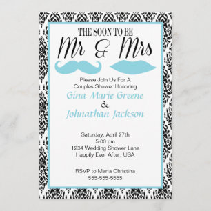 M. et Mme Shower Invitation de damassé (1)