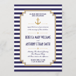 M. et Mme Stylish Faire-part de mariage nautique