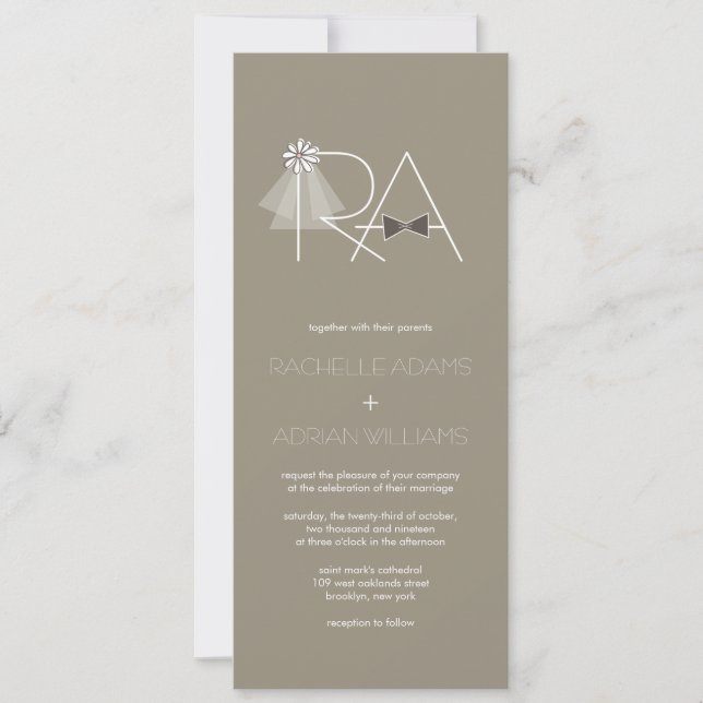 M. et Mme Veil et invitation de mariage de (Devant)