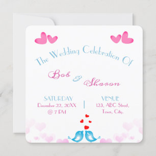 M. Et Mme Wedding - Carte D'Invitations De Récepti