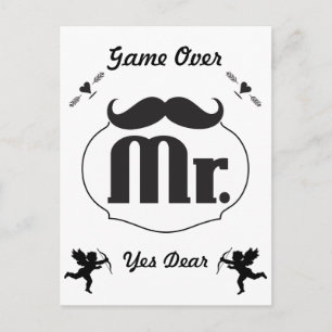 M. Groom Mustache Bachelor Party Invitation