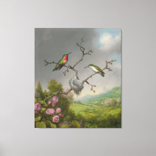 M. HEADE - Hummingbirds and Apple Bllossoms (1865) Leinwanddruck