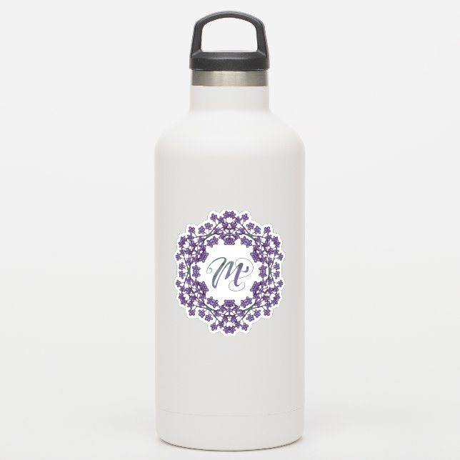 M Initial Unique & Bizarre Boho Blume Hübsch Aufkleber (Wassserflasche)