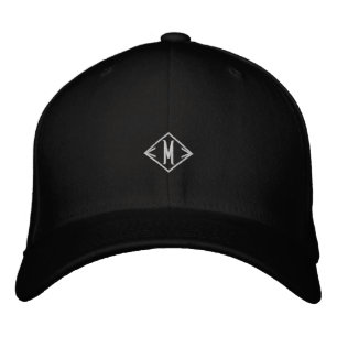 M Initialen oder Logo Monogramm Flexfit Wollmütze  Bestickte Baseballkappe