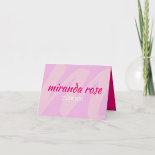 M INITIALES Bat mitzvah Carte de remerciements