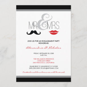 M. Invitation du parti d'engagement & Mme (noir)