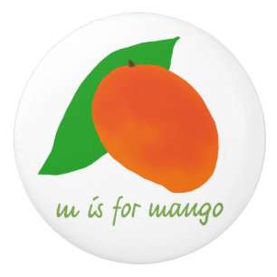 "m is for mango" für Kinder Keramikknauf