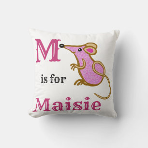 M ist für Maisie Baby Mädchen  Kissen