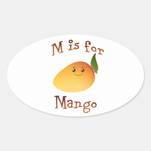 M ist für Mango Ovaler Aufkleber