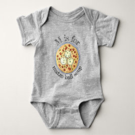 M ist für Matzo Matzah Ball Soup jüdisches Essen Baby Strampler