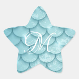 M ist für Mermaid Blue Scale Sticker