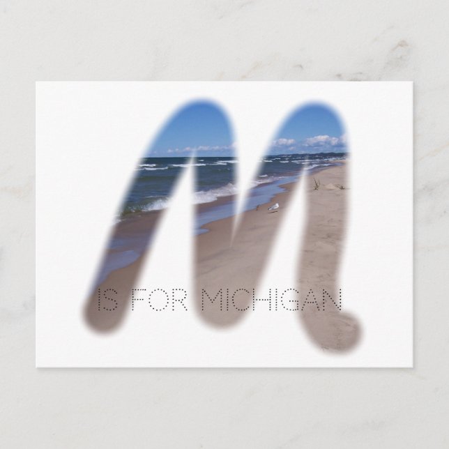 M ist für Michigan Postkarte (Vorderseite)