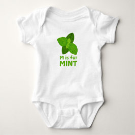M ist für MINT Green Veggie Alphabet m Baby Strampler