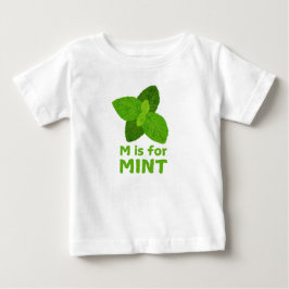 M ist für MINT Green Veggie Alphabet m Baby T-shirt