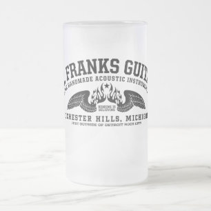 M.J. Frank-Gitarren-Flügel-Getränkebehälter Mattglas Bierglas