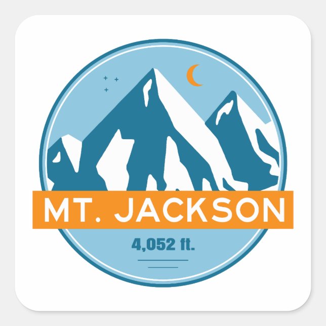 M. Jackson New Hampshire Stars Moon Quadratischer Aufkleber (Vorderseite)