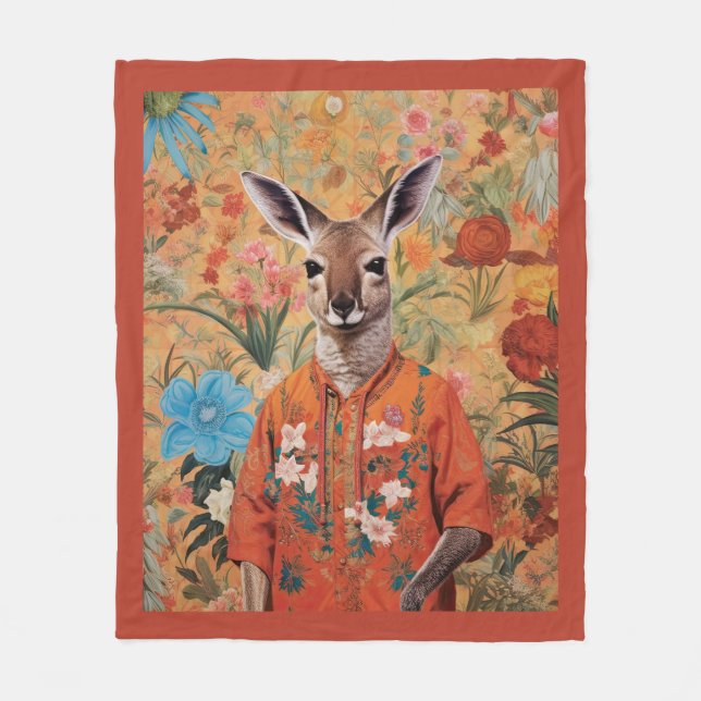M. Kangaroo dans sa couverture en polaire de jardi (Devant)