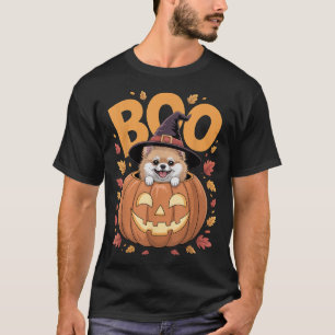 M Kostüm auf Kürbis Halloween Meranian T-Shirt