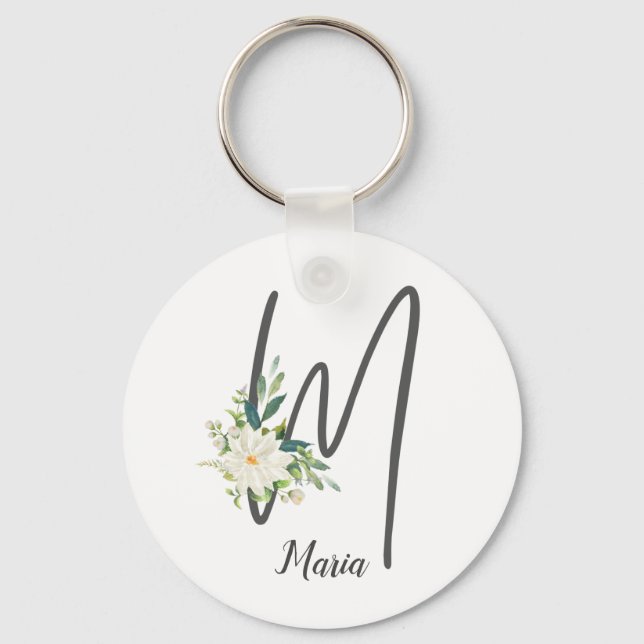 M Letter Monogram Blush Schlüsselanhänger (Vorderseite)