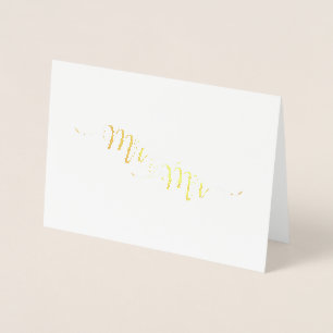M. & M. Etched Gold Foil Carte de voeux