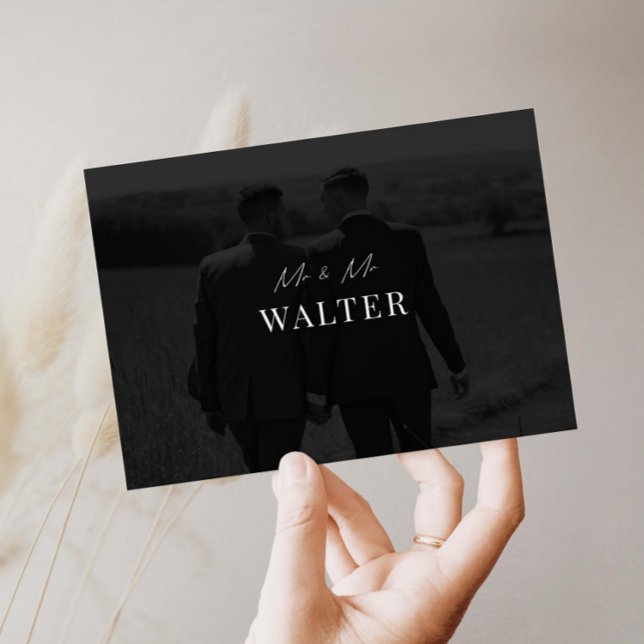 M. & M. Mariage Photo Carte de remerciements (Créateur téléchargé)